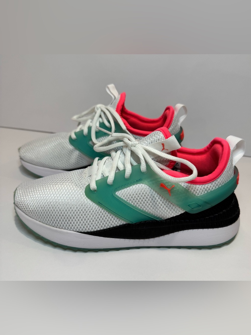 Puma Pacer Next Excel White Aqua Coral Sneakers Women’s 7 (fits 6.5)